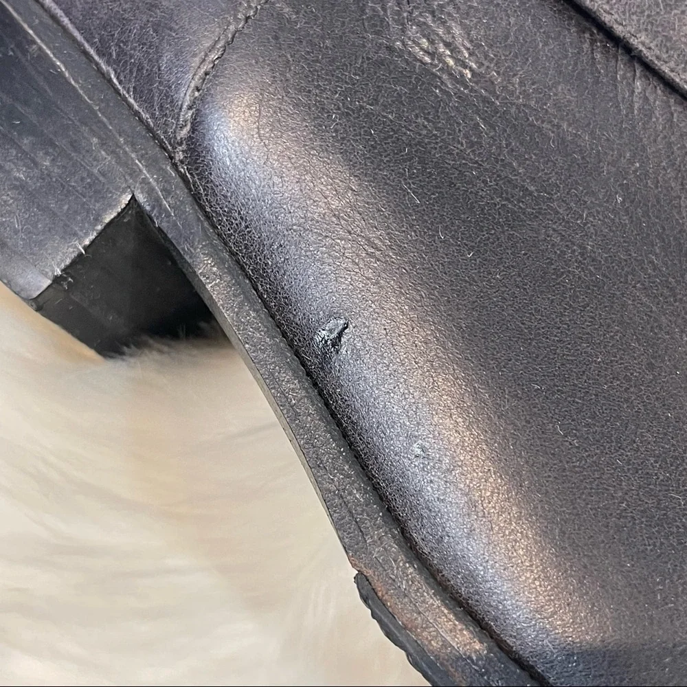 Faryl Robin Dark Grey Gold Studded Leather Booties - Picture 12 of 12